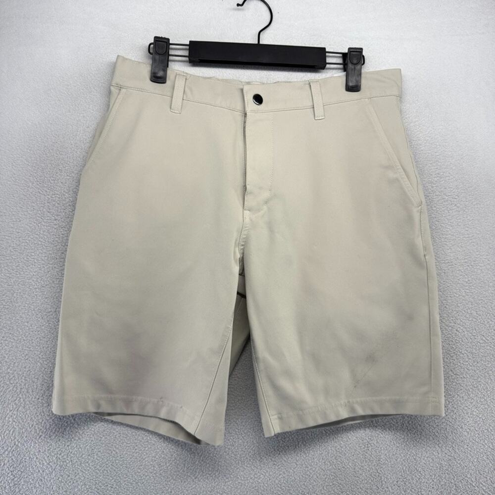 State and Liberty Shorts Men's 32 FITS 30 Gray Beige Performance Golf Chino READ